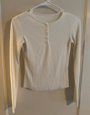 White Long Sleeve Top thumbnail 1