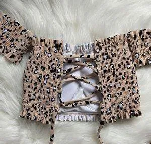 Target NWT  push-up off the shoulder cheetah bikini top thumbnail 2