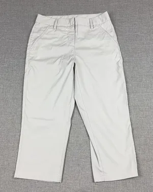 PUMA Pants Womens 0 Gray Capri Mesh Breathable Pockets Zip Front Lightweight thumbnail 1