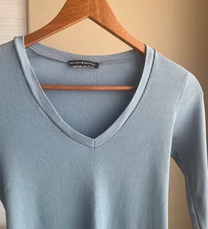 Brandy Melville Light Blue V Neck thumbnail 4