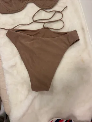 Abercrombie & Fitch swim suit metallic Sparkle Brown Underwire Bikini Set Size m thumbnail 4