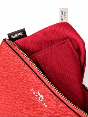 Coach Red Leather Wristlet with Logo thumbnail 5