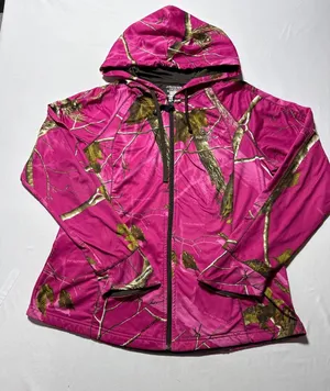 Realtree AP Pink Camo Hoodie Jacket L/G 12-14 Girls Hunting thumbnail 1