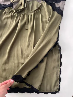 Free People Intimately On The Rise Mini Slip Lace Dress Daisy Jones Green Gray S thumbnail 5