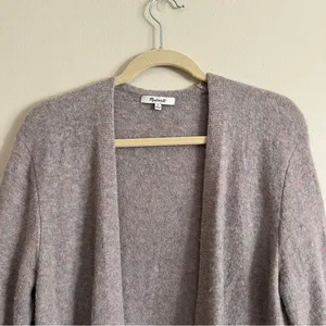 Madewell Kent Cardigan Sweater in Coziest Wool Yarn Heather Purple Pink Sz M thumbnail 6
