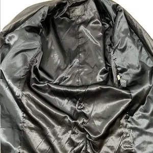 Jacqueline Ferrar Vintage 90s Black Leather Trench Coat Oversized Minimalist Long Coat - Size M thumbnail 10