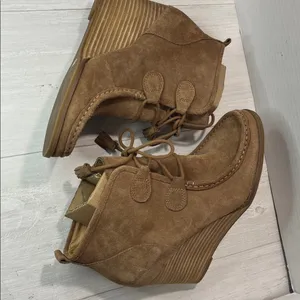 Lucky Brand Brown Suede Wedge Boots thumbnail 5
