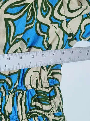 Sincerely Jules Blue and Cream Print Mini Dress Size Small Wedding Guest Dress thumbnail 6