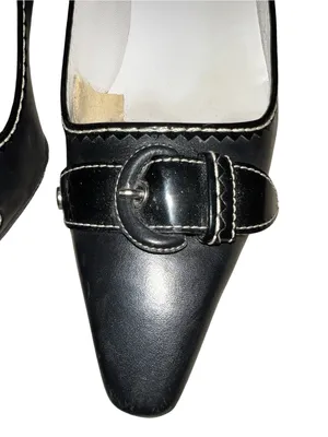 Cole Haan vintage pointy black toed kitten heels. thumbnail 4