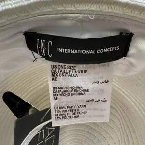 INC International Concepts White Beaded Straw Hat Sz O/S NWT thumbnail 4