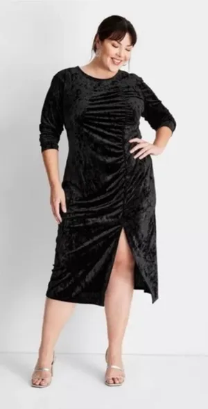 Future collective velvet midi dress Sz 2X thumbnail 1