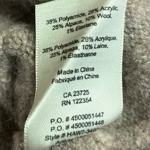 Aritzia Wilfred Free Pink Tan Alpaca Wool Scoop Neck Long Sleeve Sweater Top S thumbnail 5