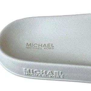 MICHAEL KORS Signature Vanilla Cream Floral Monogram Logo Slip On Slides thumbnail 7