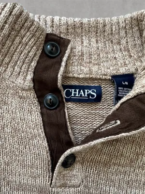 CHAPS Tan and Brown Vintage 90s Sweater Knitwear thumbnail 5