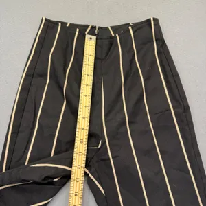 Reformation Black Pinstripe‎ High Rise Straight Leg Pants Size 2 Made in USA thumbnail 5