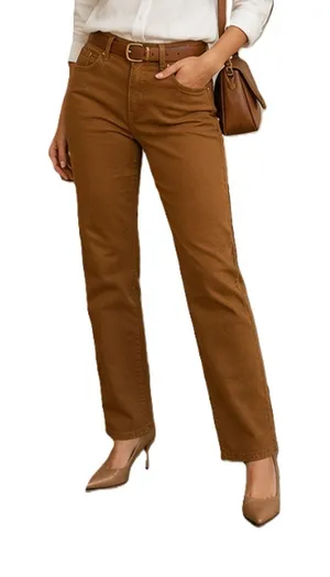 Levis Pants Womens Size 29 Brown Mid Rise Straight Twill Cotton 5 Pocket NWT thumbnail 1