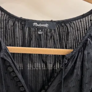 Madewell Peekaboo Pom-pom Top-Black thumbnail 4
