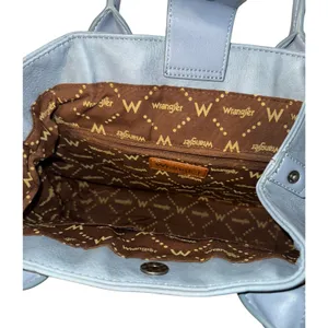 NWOT Wrangler Carry All Aztec Expandable Tote Crossbody‎ Color Jean Boho Western thumbnail 7