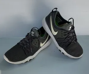 Nike Women's Black and White Sneakers with Green Inner Lining thumbnail 1