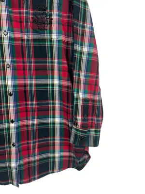 Lauren Ralph Lauren Red Green Plaid Button Up Shirt Embroidered Logo Holiday thumbnail 4
