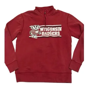Gear for Sports Retro Wisconsin Badgers Red Quarter Zip Sweatshirt Relax Fit S Collegiate Bucky thumbnail 1
