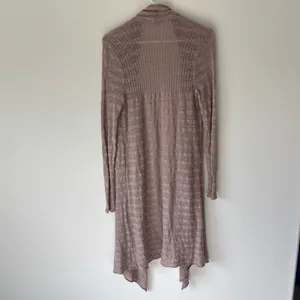 Free People Longline Duster Cardigan Brown Shear Knit Cotton Boho Hippie Flowy thumbnail 8