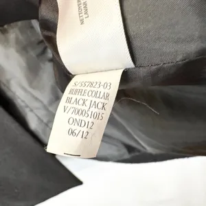 Old Navy Medium Coat Wool Black‎ Ruffle Collar Jacket Womens Pockets Pea C thumbnail 9