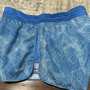 Nike Women's Dri-FIT Blue/ White "Run Fast" Wavy Abstract Print Running Shorts thumbnail 3