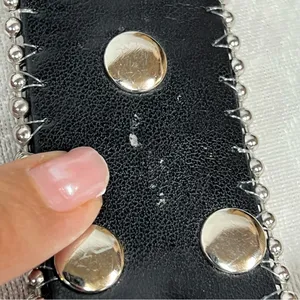 Y2K Crystal Embellished Black Belt western crosses studded motorcycle cowgirl thumbnail 13