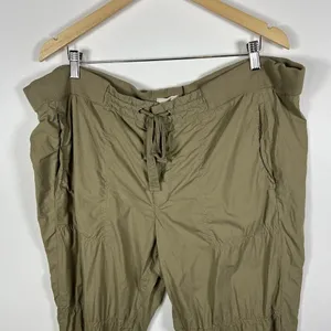 Lou & Grey Straight Taper Khaki Cargo Pants Women’s Size‎ XL Drawstring Green thumbnail 4