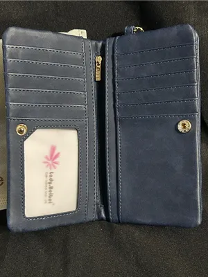 Lady Bei Bei Women’s Navy Wristlet Wallet & Dust Cover Bag NWT thumbnail 7