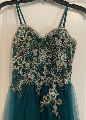 Windsor Green Strapless Prom Dress thumbnail 5