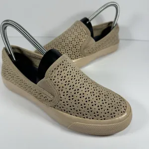 Sperry Women's Seaside Perforated Slip-On Sneakers Tan Beige - Size 6M thumbnail 1