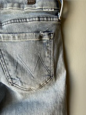 MOTHER The Looker Ankle Fray Jeans Women’s Size 25 Light Wash thumbnail 6
