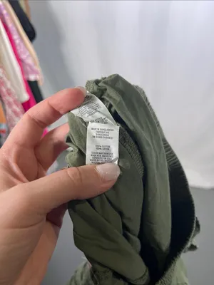 Aerie Womens High Waisted Baggy Cargo Pant Green Xs thumbnail 5
