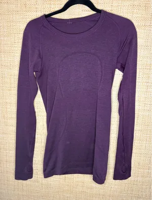 Lululemon Swiftly Tech Long Sleeve 2.0 Purple Heather Athletic Shirt Size 6 thumbnail 1