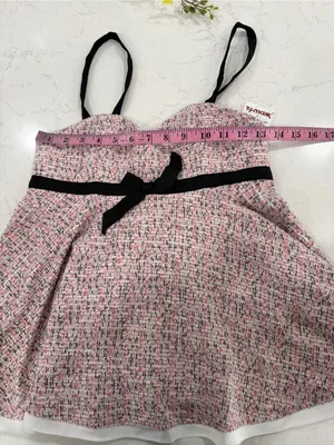 Zara Pink Tweed Sweetheart Camisole with Black Straps thumbnail 12