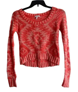 delia Coral Cropped Thin Sweater Size S‎ thumbnail 1