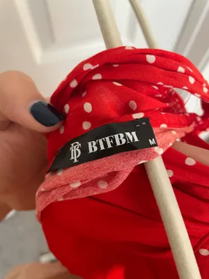 Red and white polka dot dress thumbnail 4