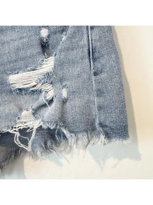 Abercrombie Distressed High Rise Jean Shorts 30 Y2K Grunge Festival Rodeo‎ Boho thumbnail 3
