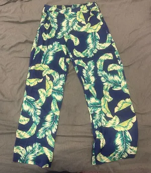 Green and blue banana leaf print pants Size M thumbnail 1