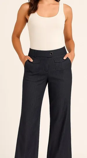 Harvé Benard Baggy Wide-Leg Trousers | Size 12 | Classic Workwear Quiet Luxury thumbnail 1