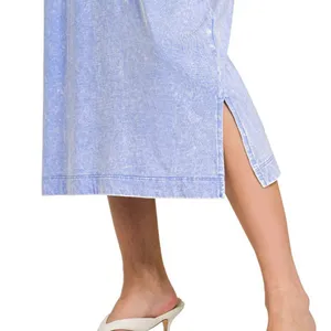 Zenana Washed Exposed‎ Seam Short Sleeve T-Shirt Dress thumbnail 4