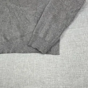 Carolyn Taylor Sweater Womens L Gray Viscose Blend Mock Neck Ruffle Tight-Knit thumbnail 6