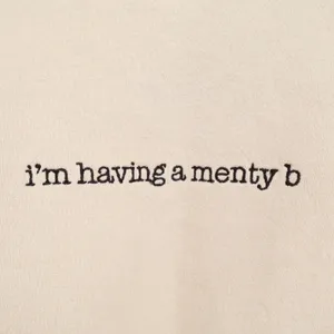 I'm Having A Menty B Embroidered Crewneck Sweatshirt Beige Large thumbnail 4