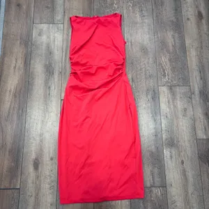 Popilush Shapewear Sleeveless Ruched Tummy Control Midi Work Red Dress M $115 thumbnail 4
