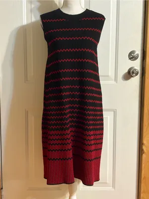 Nic+Zoe Fall Fever Jacquard shift dress in Black & Red size Large thumbnail 2