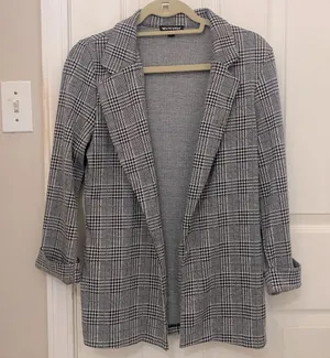 Weareever Open Front Light Weight Houndstooth Blazer thumbnail 1