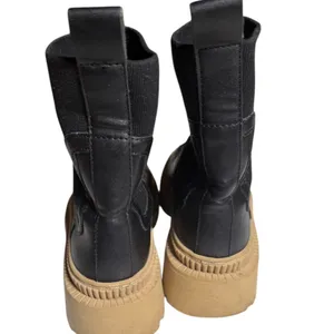 MNG mango Boots Womens 5.5‎ Black Tan Chunky Sole Pull On Platform Chelsea Style thumbnail 4