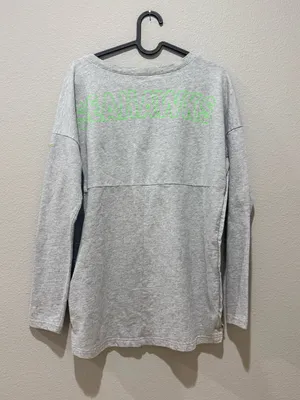 Nike Team Apparel NFL Seattle Seahawks Grey Graphic Long Sleeve Top Size L thumbnail 2